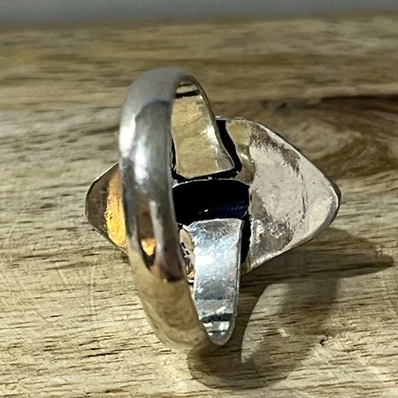 BLUE LAPIS LAZULI GEMSTONE RING 925 SILVER OVERLAY SIZE 10 - Picture 5 of 8